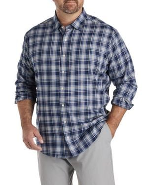 Vineyard Vines Big & Tall Plaid Tech Twill Sport Shirt - Blue