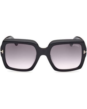 Tom Ford Kaya 54Mm Square Sunglasses - Brown