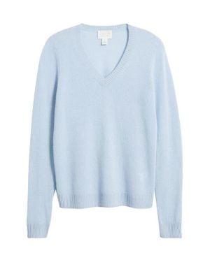 Caslon Cashmere V-Neck Sweater - Blue