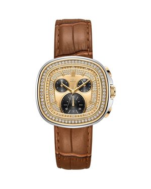JBW Coast Chronograph Leather Strap Watch, 22Mm X 42Mm - Metallic
