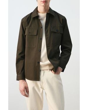 Mango Cotton Overshirt - Brown