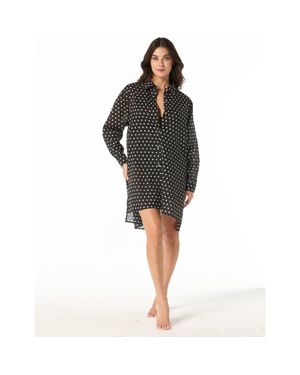 MICHAEL Michael Kors Classic Dot Cover Up Shirt Swim - Black
