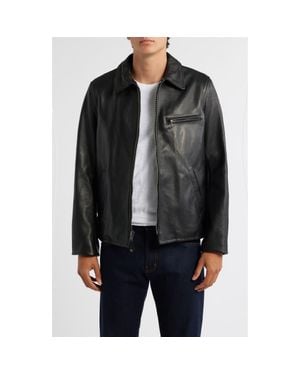 Schott Nyc Pebbled Leather Jacket - Black