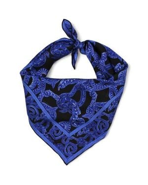 Monzlapur Silk Serpent Noir Scarf - Blue