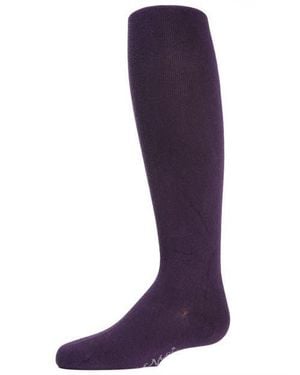 Memoi Kid's Soft Pima Cotton Opaque Tights - Purple