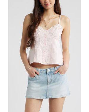 BP. Cotton Eyelet Pintuck Camisole - Blue