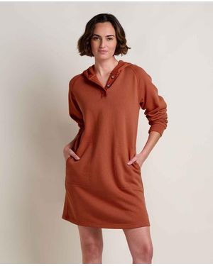 Toad & Co. Fernscape Long Sleeve Hooded Dress - Red