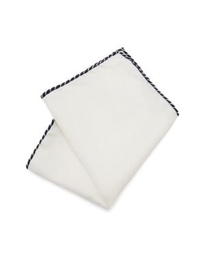 Mango Silk Pocket Square - White
