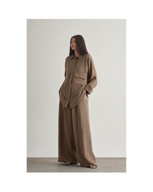 Mizalle Wide-Leg Pants - Brown