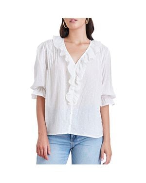 Paneros Clothing Chloe Cotton Ruffle Shirt - White