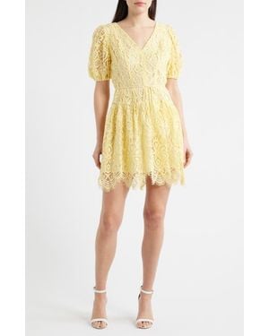 Anne Klein Lace Minidress - Yellow