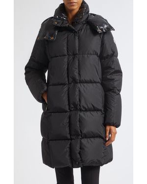 Moncler Litte Long Water Repellent Quilted Down Coat - Black