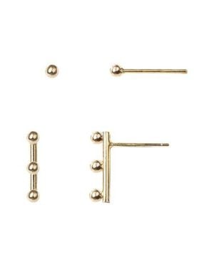 Matr Boomie Pari Dot Bar Earring Set - White