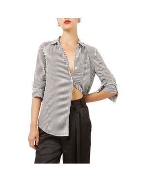 Equipment Essential Stripe Silk Shirt - Gray