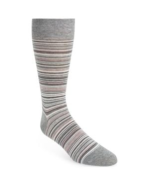 Cole Haan Multistripe Crew Socks - Gray