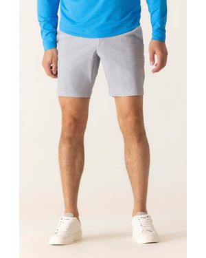 Dek Galaxy 8.5-Inch Flat Front Knit Nylon Blend Bermuda Shorts - Blue