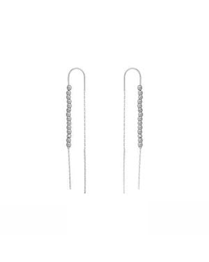 Spero London Sterling Dorica Chain Bead Drop Earring - White