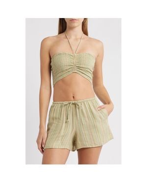 Billabong Summer Sunshine Smocked Crop Tank - Metallic