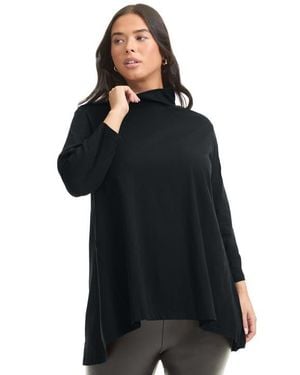 June + Vie One+Only Mock Neck Tunic - Black