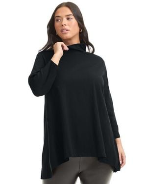 June + Vie One+Only Mock-Neck Tunic - Black