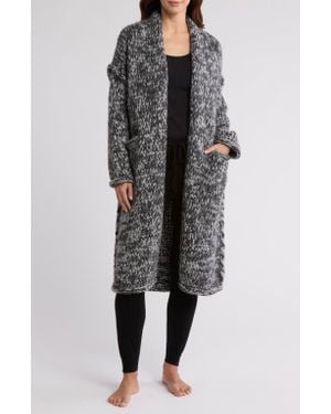 Lunya Lofty Tie Waist Wool Blend Cardigan - Black