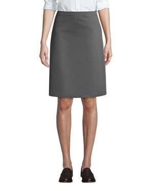 Lands' End School Uniform Young Blend Chino Skort Top Of Knee - Black