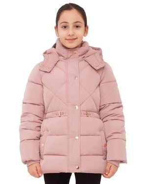 Rokka&Rolla Kids' Timeless Quilted Coat - Pink