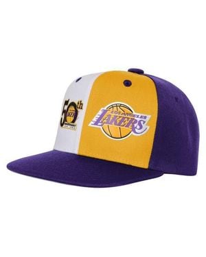 Mitchell & Ness Youth Los Angeles Lakers 50Th Anniversary Duo Front Snapback Hat - Blue