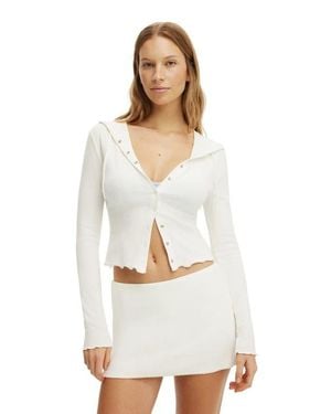 Cotton On Dreamy Soft Pointelle Hooded Cardi - White