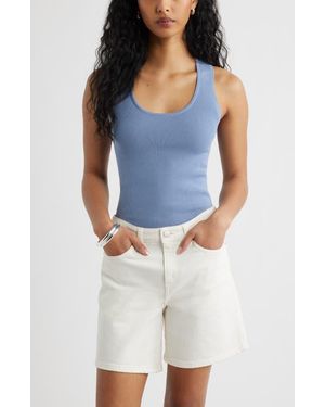 Open Edit Scoop Neck Sweater Tank - Blue