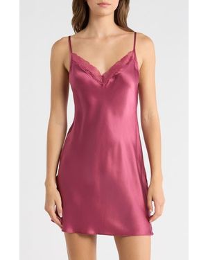 Etam Milky Lace Trim Washable Silk Camisole - Red