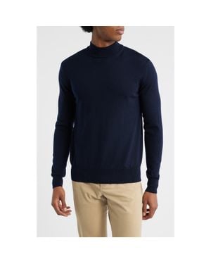 Aurélien Cashwool Mock Neck Sweater - Blue