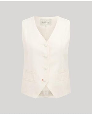 Really Wild Clothing Meryl Linen Fitted Vest - White