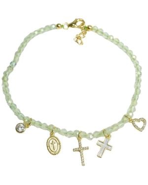 Argento Vivo Faith Beaded Charm Bracelet - Metallic