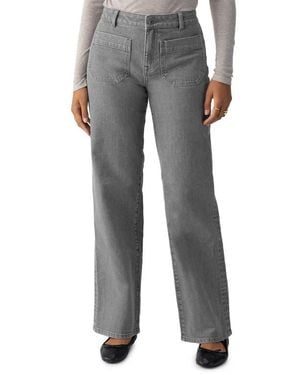 Sanctuary The Marine Patch Pocket Wide Leg Jeans - Gray