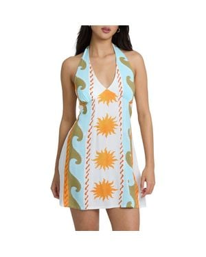 Billabong Sunny Sometimes Halter Minidress - Blue