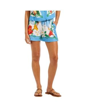 Seafolly Linen Blend Cover-Up Shorts - Blue