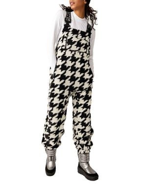 Free People Fp Movement Hit The Slopes Fleece Overalls - Black