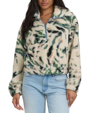 Billabong Barra High Pile Fleece Half Zip Pullover - Gray
