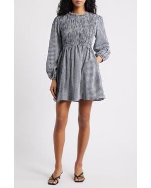Petal & Pup Jessen Long Sleeve Minidress - Gray