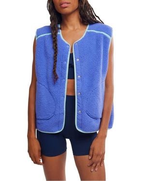 Free People Fp Movement Mountain High Water Resistant Vest - Blue