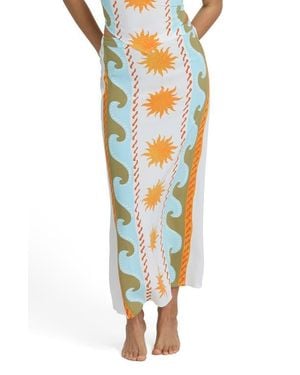 Billabong Tides Call Cotton Blend Midi Skirt - Blue