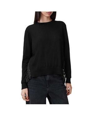 AllSaints Dott Mixed Media Sweater - Black
