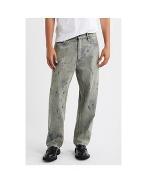 Rag & Bone Splatter Baggy Straight Leg Jeans - Gray