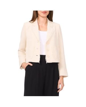 Halogen® Fringe Detail Tweed Jacket - Black