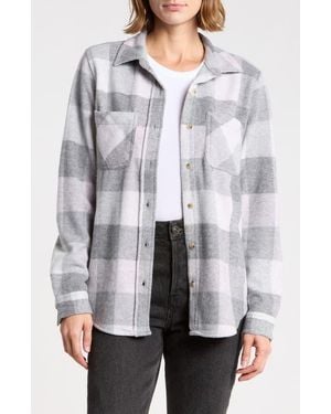 Beach Lunch Lounge Plaid Jacquard Knit Shacket - Gray