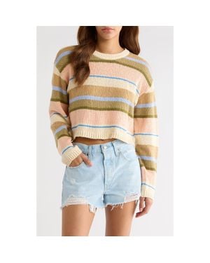Billabong Stripe Cotton Blend Sweater - Blue