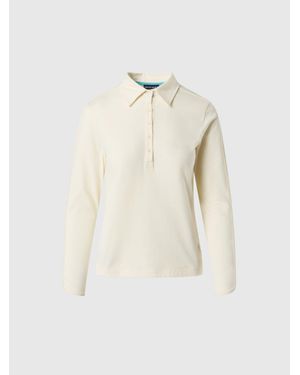 North Sails Langarm-Poloshirt Mit Peach-Touch - Natur