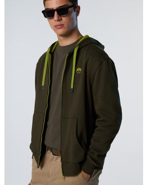North Sails Sudadera Con Capucha Y Cremallera Completa Y Logotipo Bordado - Verde