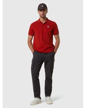 North Sails Polo Con Parche Con Logotipo - Rojo